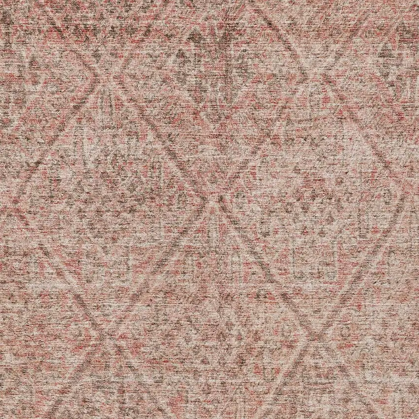 Pink And Brown Moroccan Washable Indoor Outdoor Area Rug Photo 5