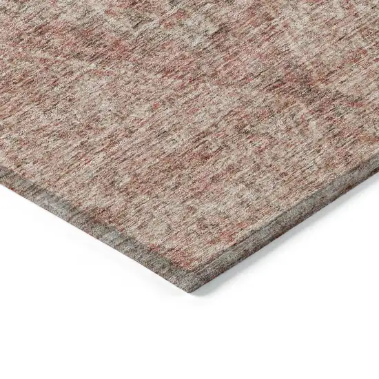 Pink And Brown Moroccan Washable Indoor Outdoor Area Rug Photo 4