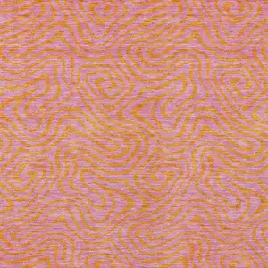 Photo of Pink And Copper Abstract Washable Indoor Outdoor Area Rug