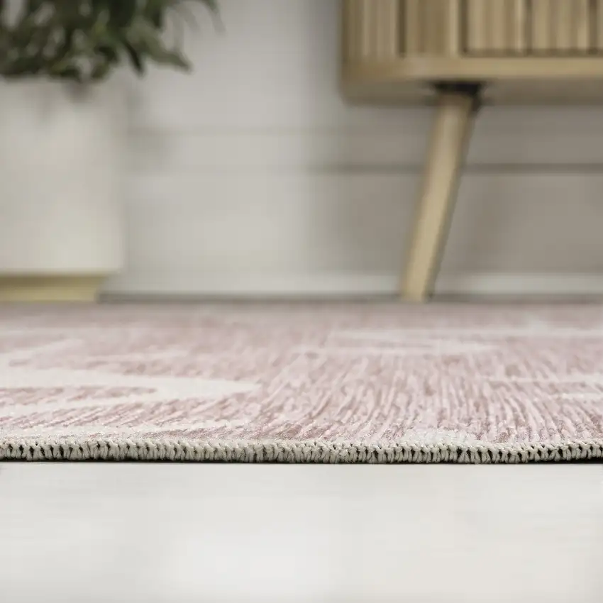 Pink And Cream Animal Print Indoor Outdoor Area Rug Photo 9