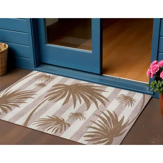 Pink And Cream Floral Indoor Outdoor Area Rug Photo 1