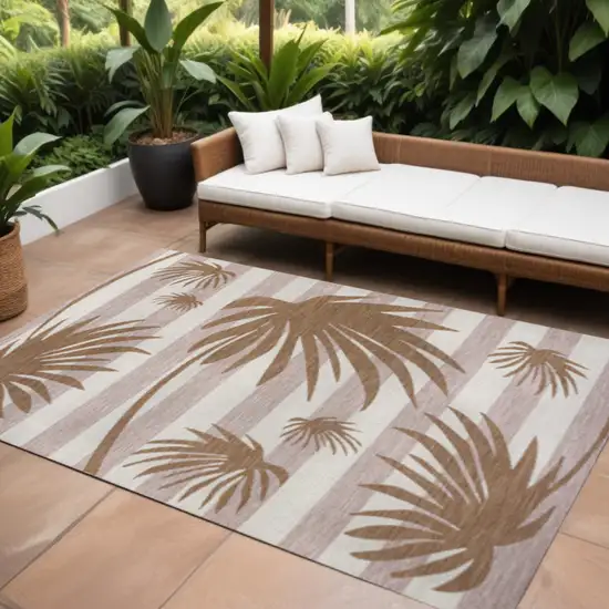 Pink And Cream Floral Indoor Outdoor Area Rug Photo 1