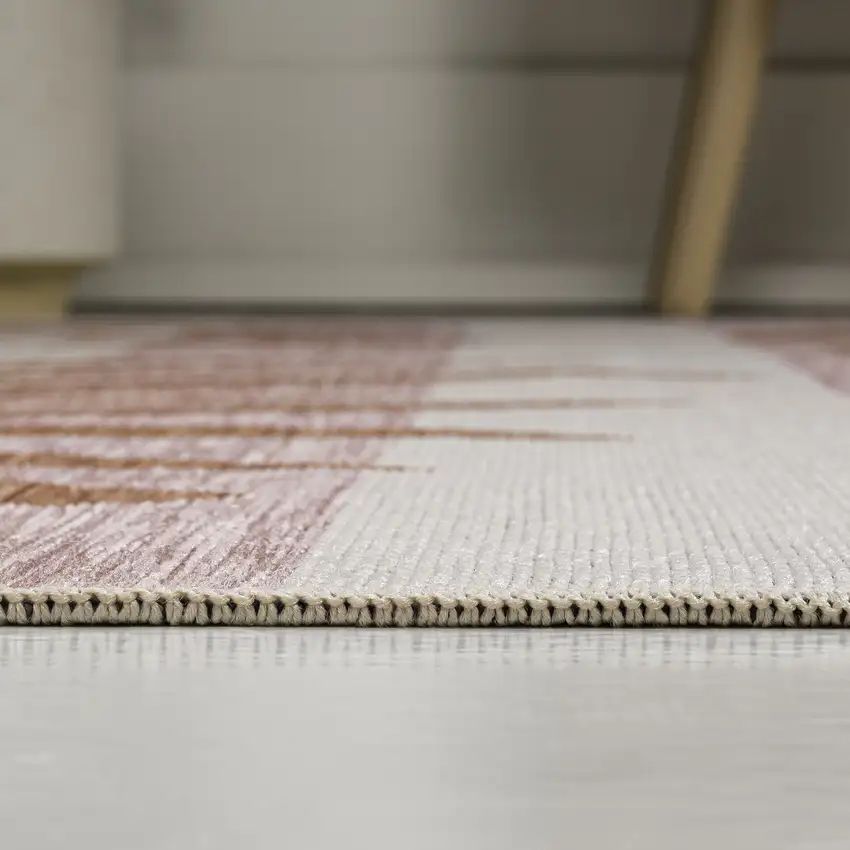 Pink And Cream Floral Indoor Outdoor Area Rug Photo 9