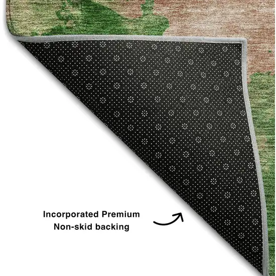 Pink And Emerald Abstract Washable Area Rug With UV Protection Photo 7