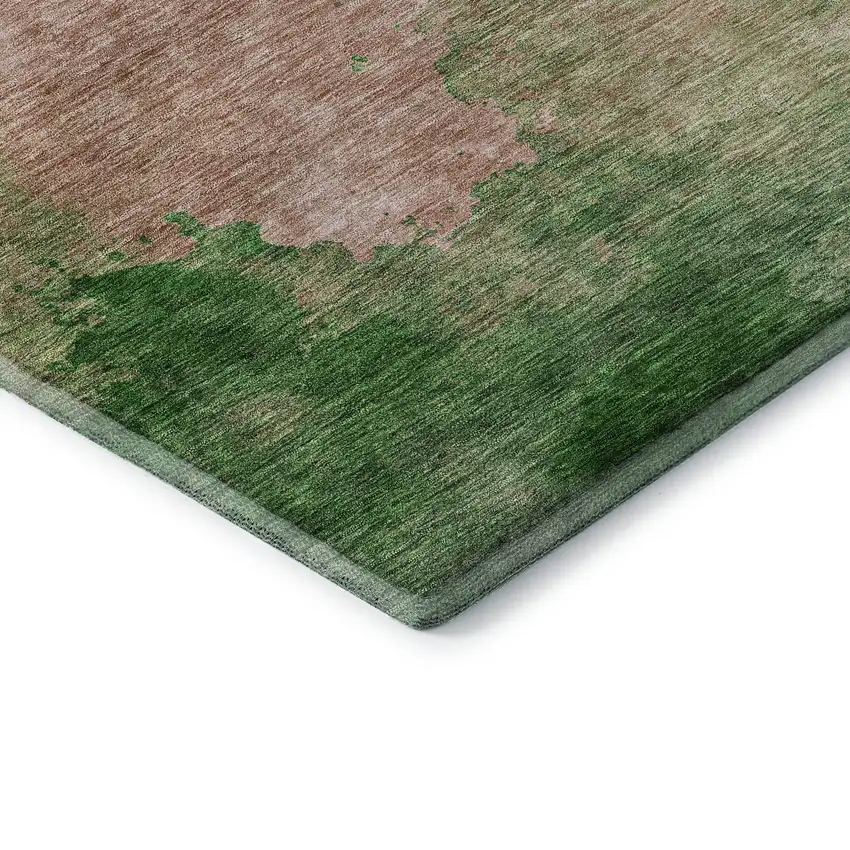 Pink And Emerald Abstract Washable Area Rug With UV Protection Photo 8