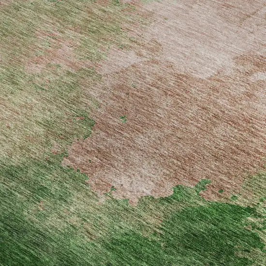 Pink And Emerald Abstract Washable Area Rug With UV Protection Photo 3