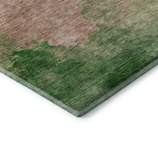 Pink And Emerald Abstract Washable Area Rug With UV Protection Photo 8