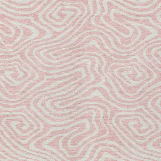 Pink And Gray Abstract Washable Indoor Outdoor Area Rug Photo 7