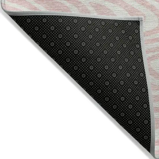 Pink And Gray Abstract Washable Indoor Outdoor Area Rug Photo 4