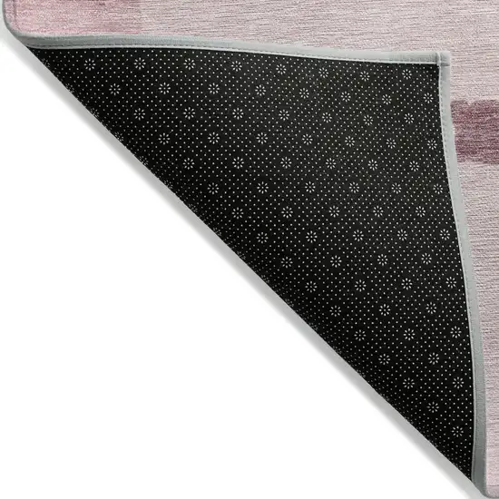 Pink And Gray Abstract Washable Indoor Outdoor Area Rug Photo 4