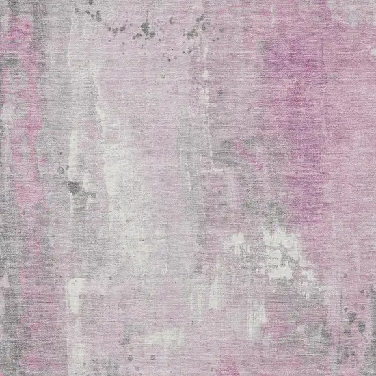 Pink And Gray Abstract Washable Indoor Outdoor Area Rug Photo 4
