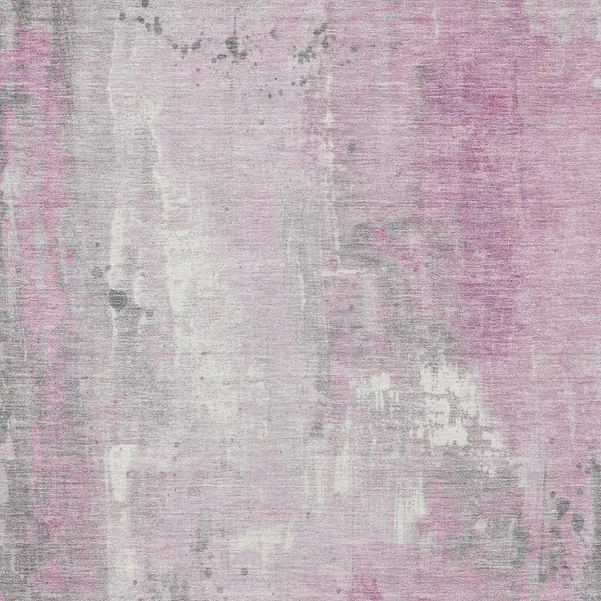Pink And Gray Abstract Washable Indoor Outdoor Area Rug Photo 4