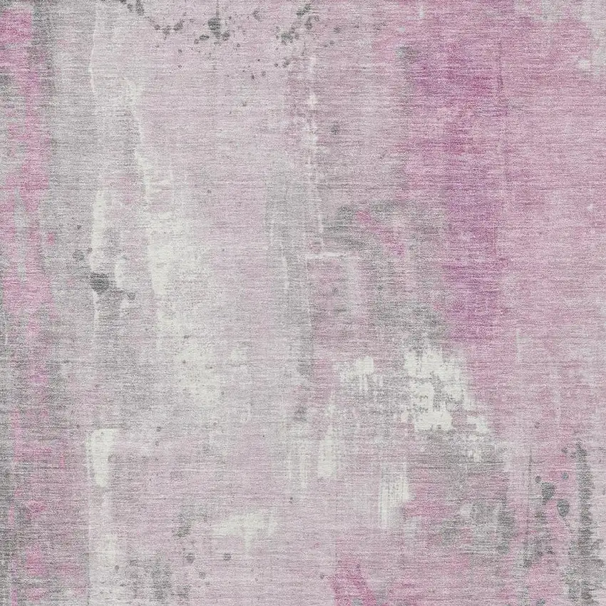 Pink And Gray Abstract Washable Indoor Outdoor Area Rug Photo 4
