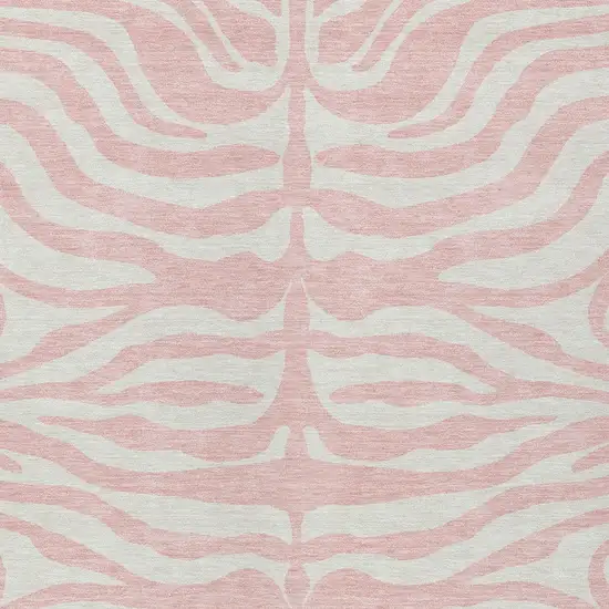 Pink And Gray Animal Print Washable Indoor Outdoor Area Rug Photo 5