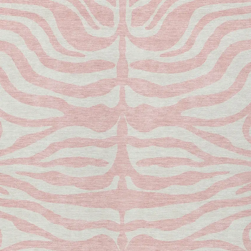 Pink And Gray Animal Print Washable Indoor Outdoor Area Rug Photo 5