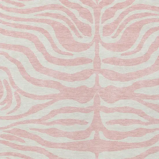 Pink And Gray Animal Print Washable Indoor Outdoor Area Rug Photo 5