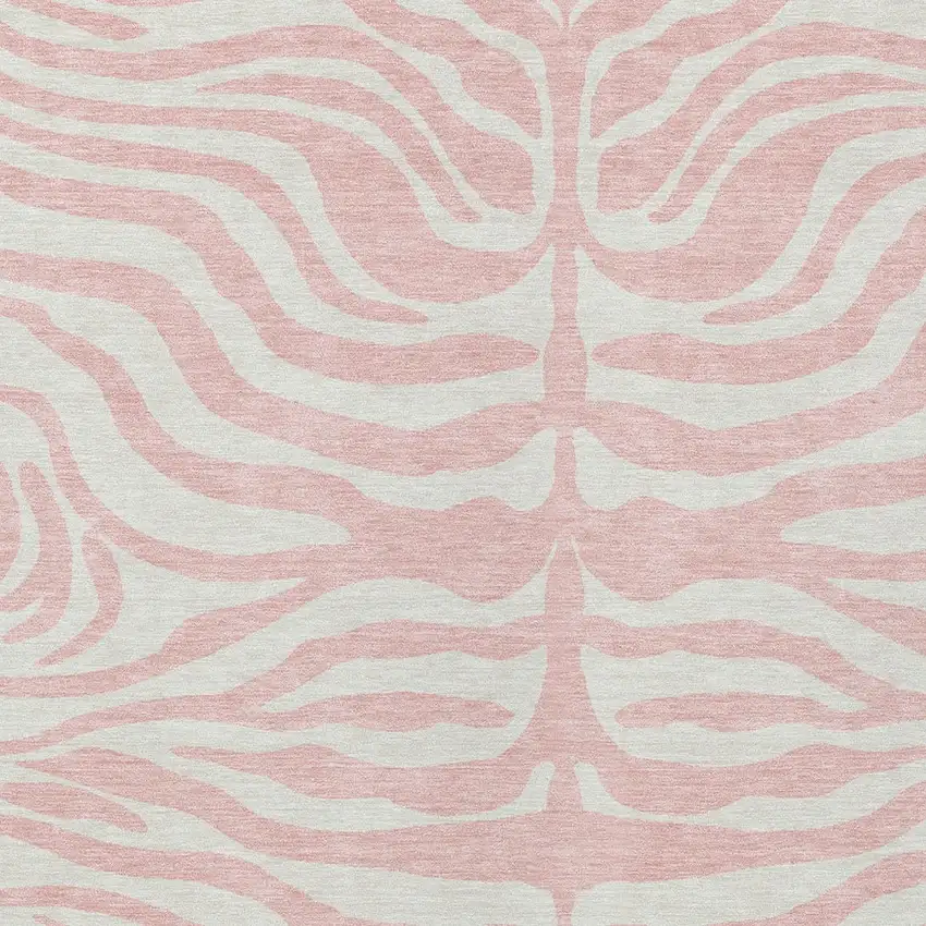 Pink And Gray Animal Print Washable Indoor Outdoor Area Rug Photo 5