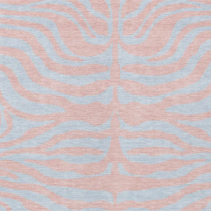 Pink And Gray Animal Print Washable Indoor Outdoor Area Rug Photo 5