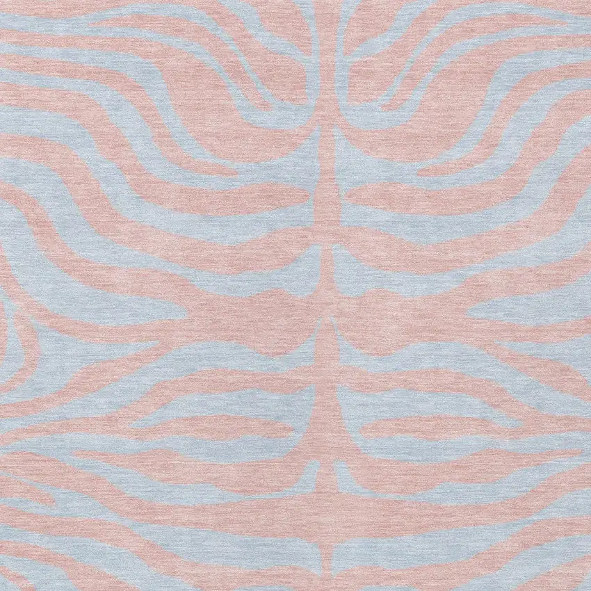 Pink And Gray Animal Print Washable Indoor Outdoor Area Rug Photo 5