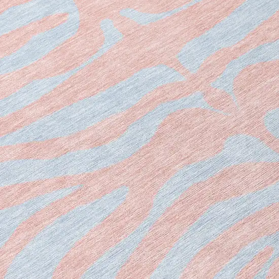 Pink And Gray Animal Print Washable Indoor Outdoor Area Rug Photo 8