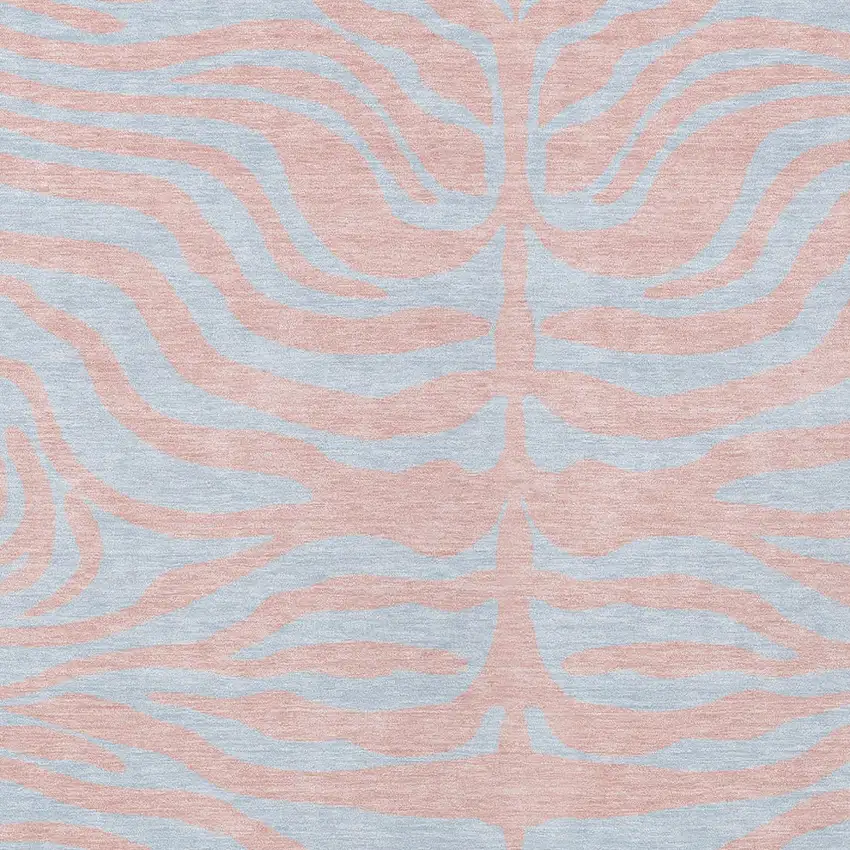 Pink And Gray Animal Print Washable Indoor Outdoor Area Rug Photo 5