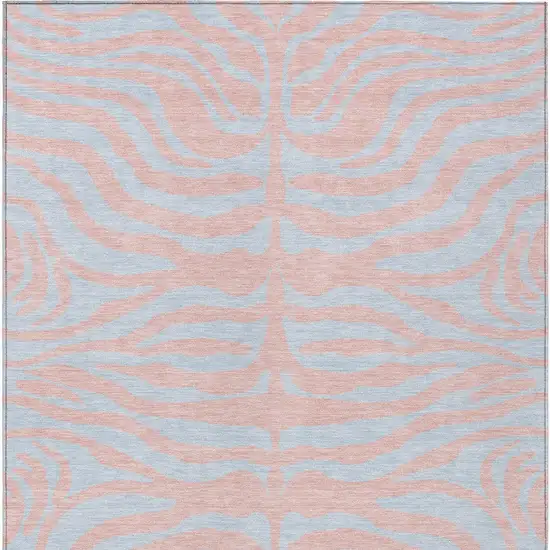 Pink And Gray Animal Print Washable Indoor Outdoor Area Rug Photo 6