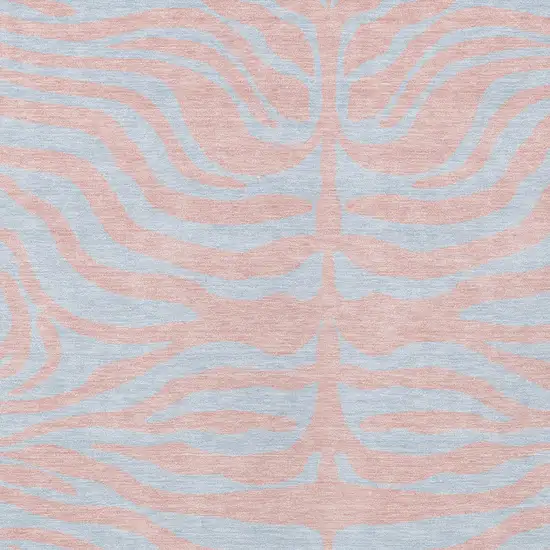 Pink And Gray Animal Print Washable Indoor Outdoor Area Rug Photo 5