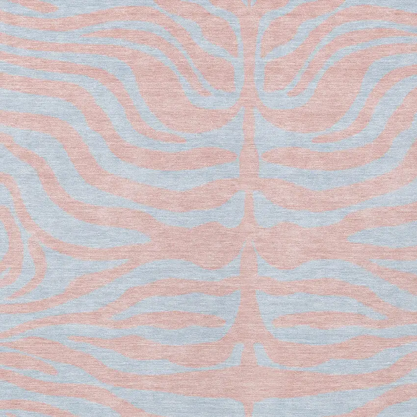 Pink And Gray Animal Print Washable Indoor Outdoor Area Rug Photo 5