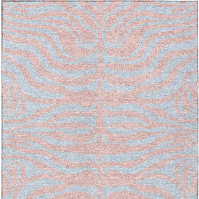 Pink And Gray Animal Print Washable Indoor Outdoor Area Rug Photo 6