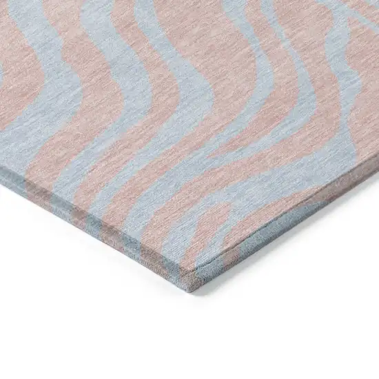 Pink And Gray Animal Print Washable Indoor Outdoor Area Rug Photo 4