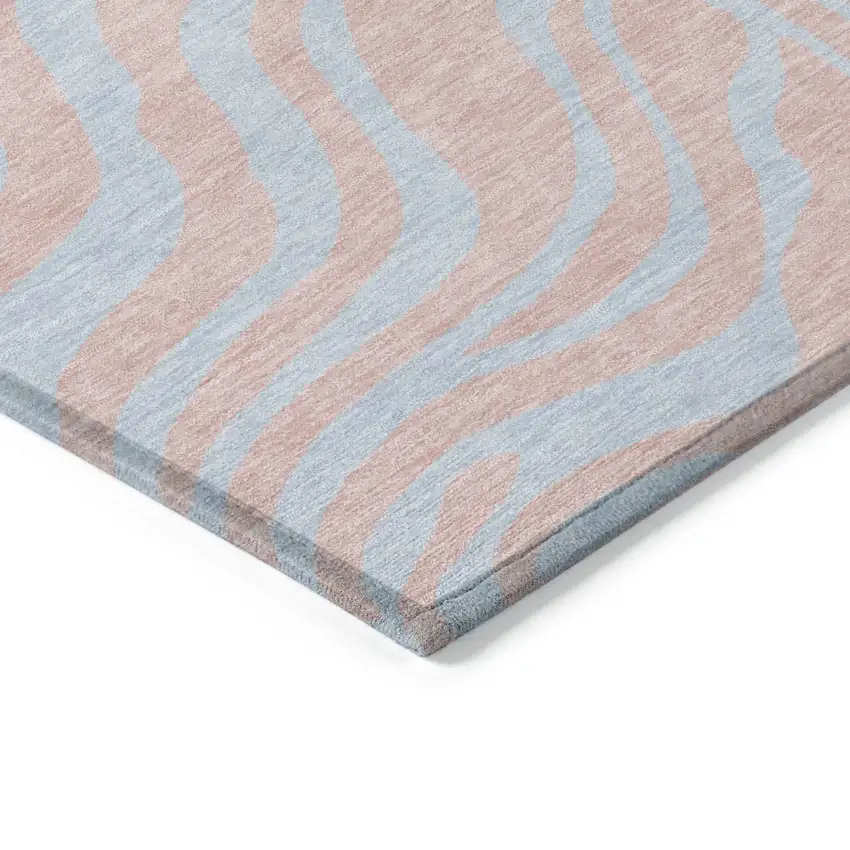 Pink And Gray Animal Print Washable Indoor Outdoor Area Rug Photo 4
