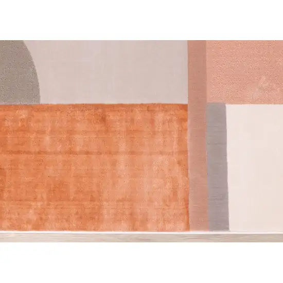 Pink And Gray Geometric Area Rug Photo 8