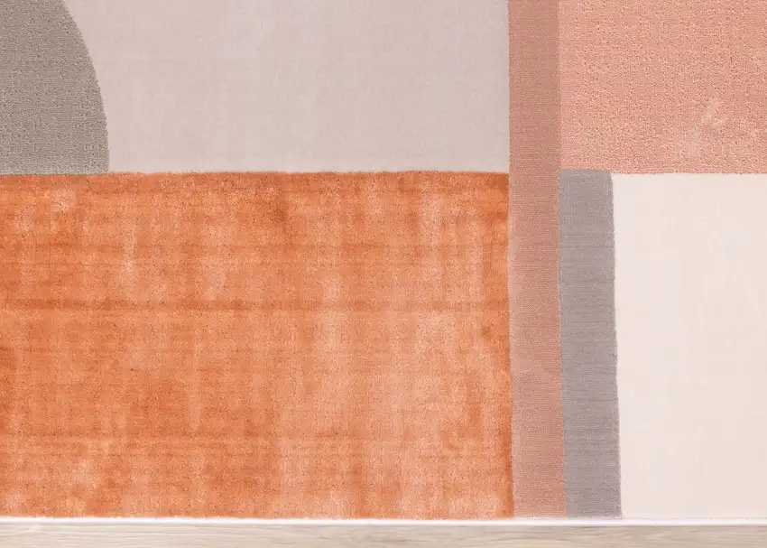 Pink And Gray Geometric Area Rug Photo 8