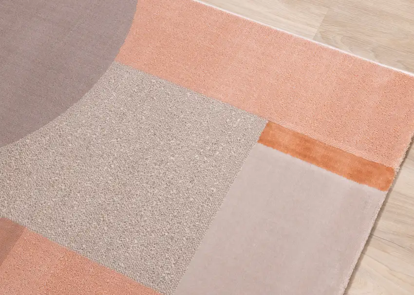 Pink And Gray Geometric Area Rug Photo 7