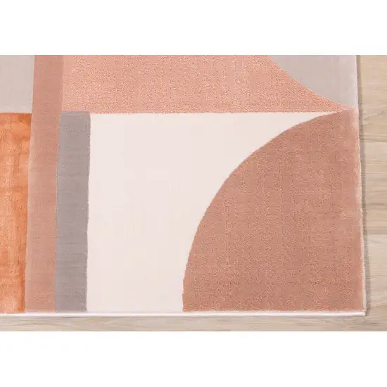 Pink And Gray Geometric Area Rug Photo 8