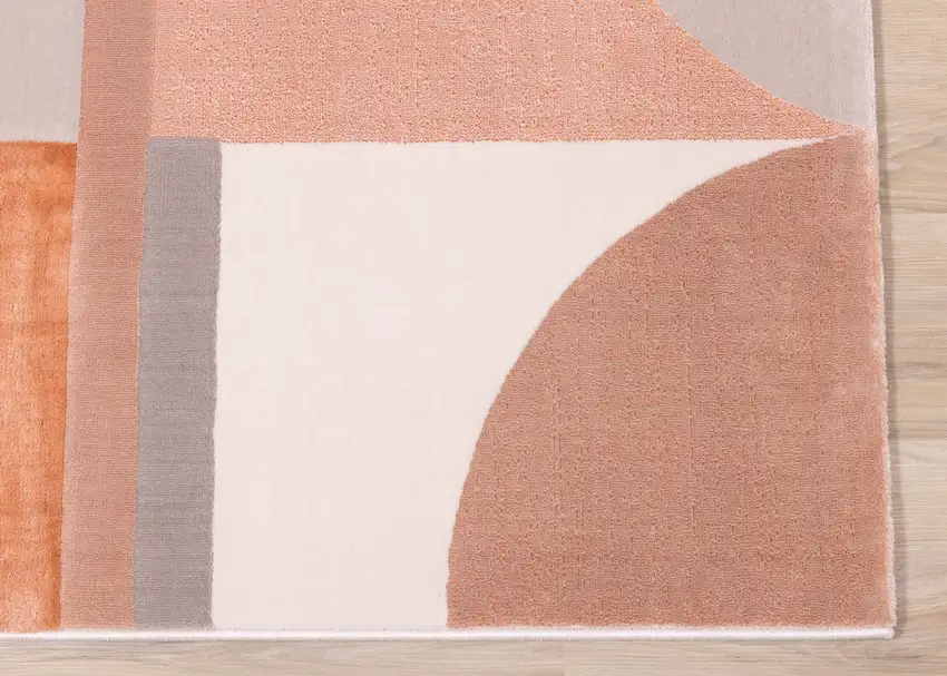 Pink And Gray Geometric Area Rug Photo 8