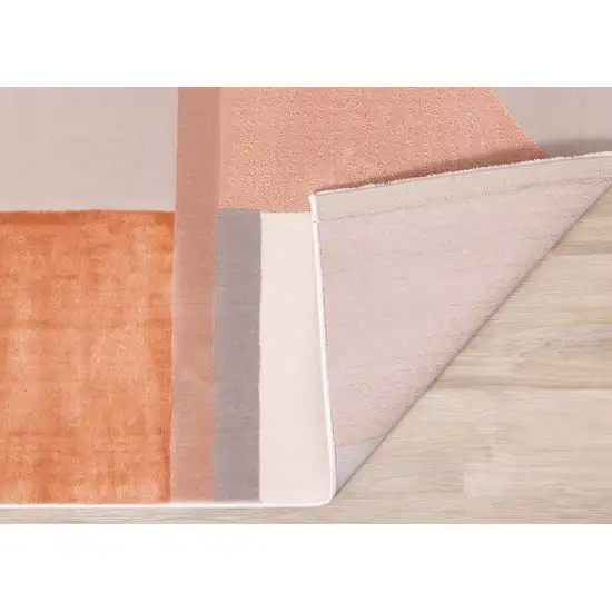 Pink And Gray Geometric Area Rug Photo 9