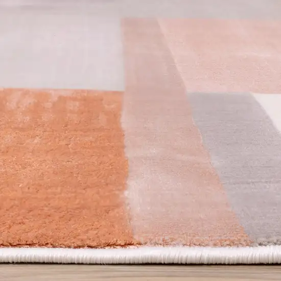 Pink And Gray Geometric Area Rug Photo 9