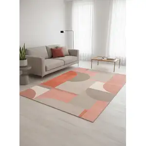 Photo of Pink And Gray Geometric Area Rug