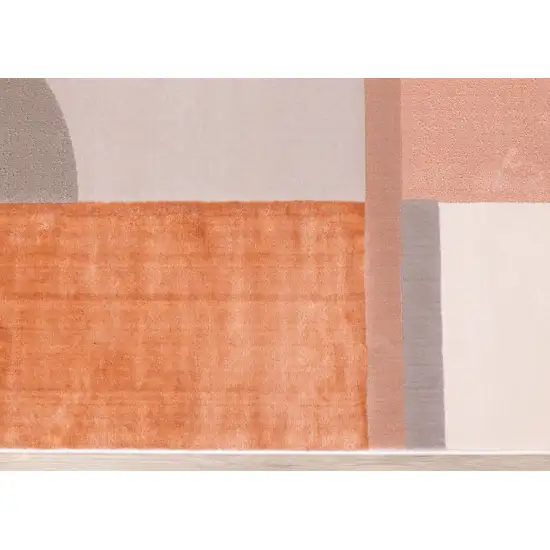 Pink And Gray Geometric Area Rug Photo 9