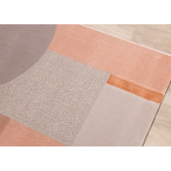 Pink And Gray Geometric Area Rug Photo 6