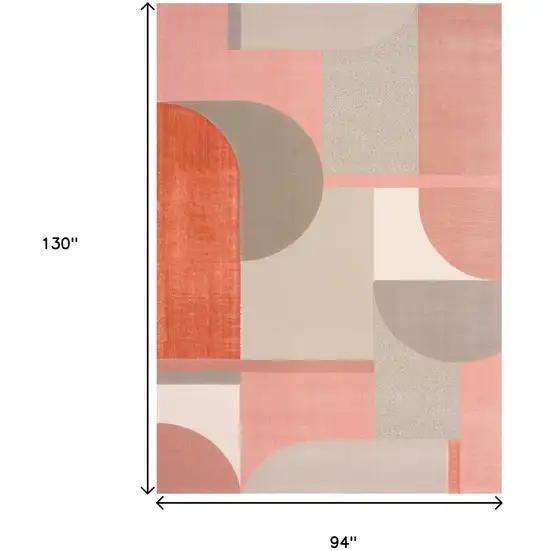 Pink And Gray Geometric Area Rug Photo 3