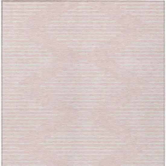 Pink And Gray Geometric Washable Indoor Outdoor Area Rug Photo 6