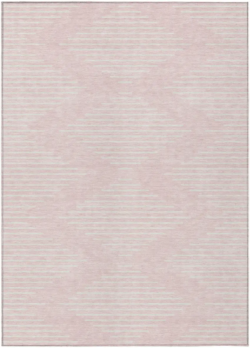 Pink And Gray Geometric Washable Indoor Outdoor Area Rug Photo 2