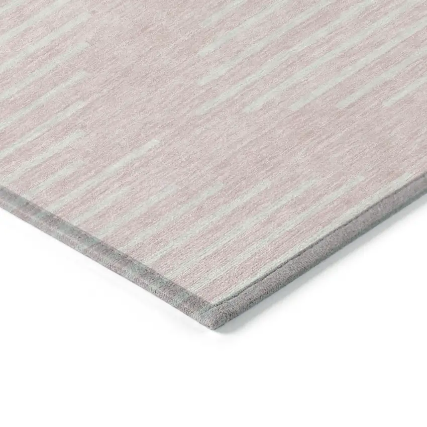 Pink And Gray Geometric Washable Indoor Outdoor Area Rug Photo 4