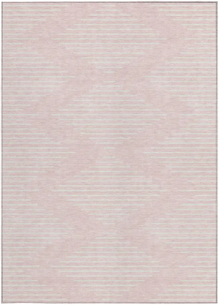 Pink And Gray Geometric Washable Indoor Outdoor Area Rug Photo 6