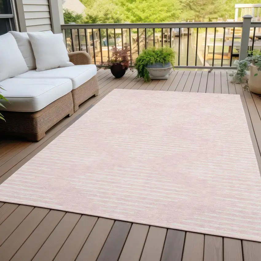 Pink And Gray Geometric Washable Indoor Outdoor Area Rug Photo 7