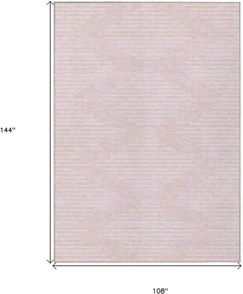 Pink And Gray Geometric Washable Indoor Outdoor Area Rug Photo 3
