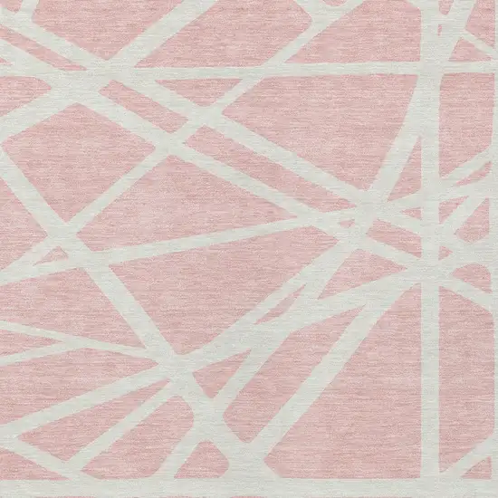 Pink And Gray Geometric Washable Indoor Outdoor Area Rug Photo 6