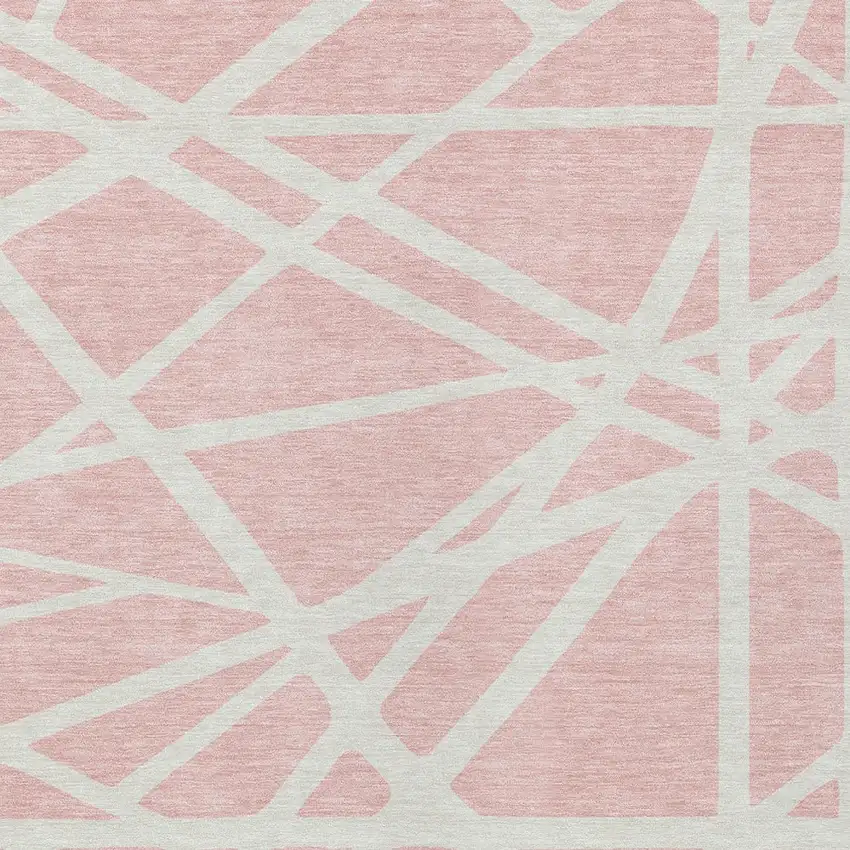 Pink And Gray Geometric Washable Indoor Outdoor Area Rug Photo 6
